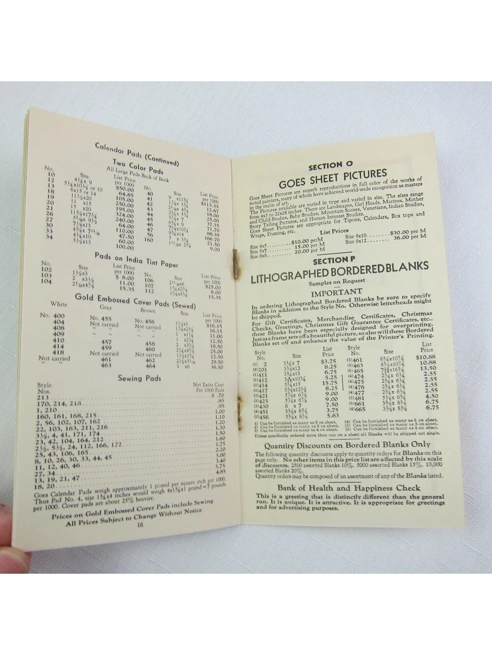 Goes Lithography Company Chicago Advertising Samples & Price List Booklet 1934